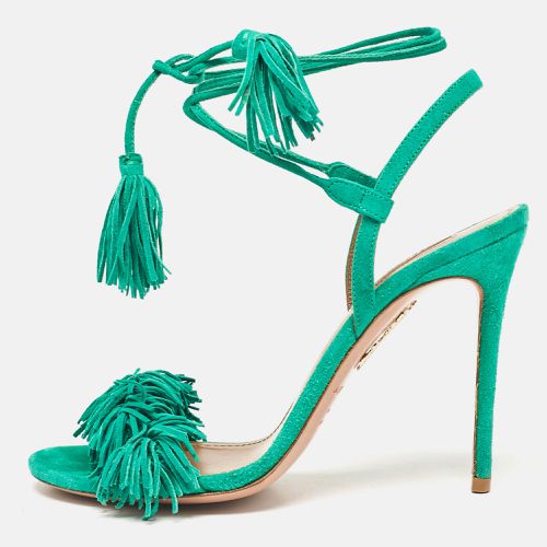 Suede Fringed Wild Thing Ankle Strap Sandals Size 36 - Aquazzura - Modalova