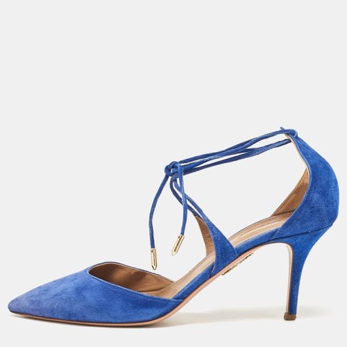 Suede Matilde Ankle Wrap Pumps Size 40 - Aquazzura - Modalova