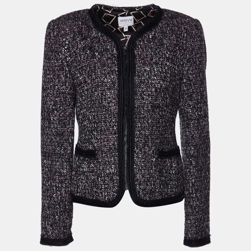 Tweed Button Front Jacket L - Armani Collezioni - Modalova