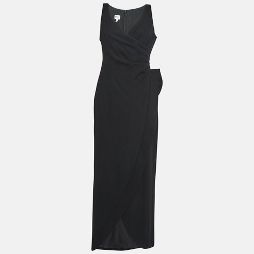 Crepe Pleated Faux Wrap Maxi Dress M - Armani Collezioni - Modalova