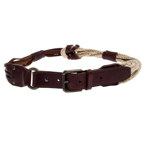 Beige Leather and Rope Knot Buckle Belt 85CM - Bottega Veneta - Modalova