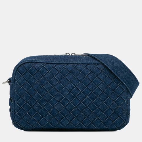 Small Denim Intreccio Camera Bag - Bottega Veneta - Modalova