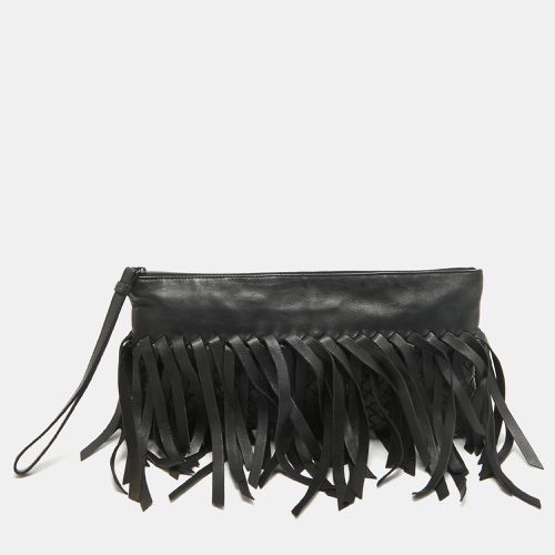 Intrecciato Leather Fringe Clutch - Bottega Veneta - Modalova