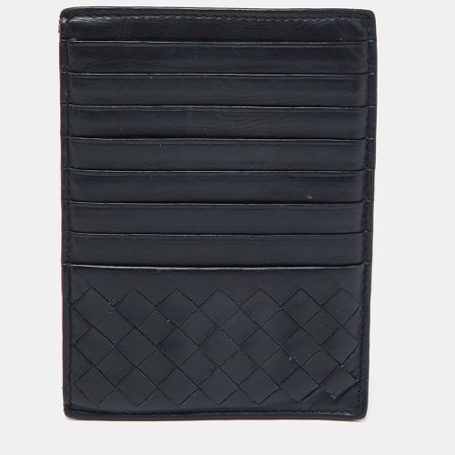 Dark Intrecciato Leather Zip Card Holder - Bottega Veneta - Modalova