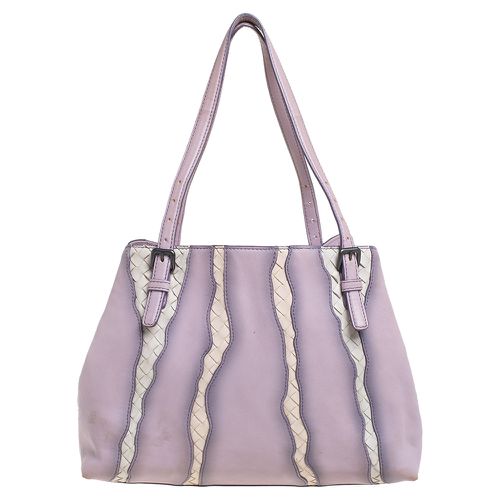 Lilac And Intrecciato Leather Monalisa Tote - Bottega Veneta - Modalova