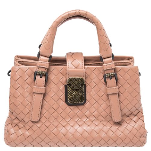 Intrecciato Leather Mini Roma Tote - Bottega Veneta - Modalova