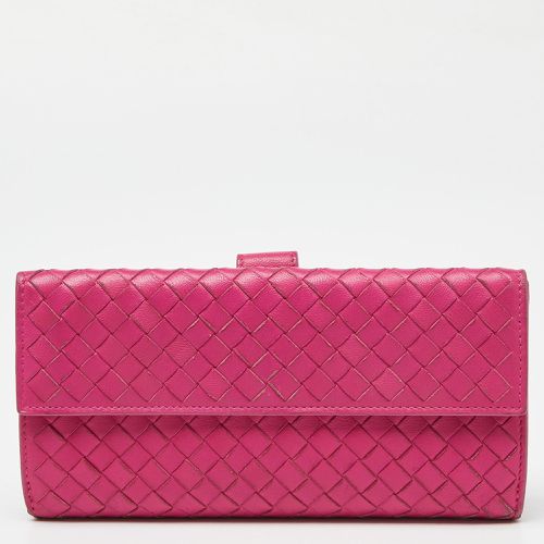 Intrecciato Leather Flap Continental Wallet - Bottega Veneta - Modalova