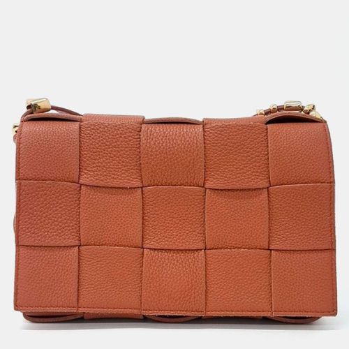 Brown Leather Cassette Shoulder Bag - Bottega Veneta - Modalova