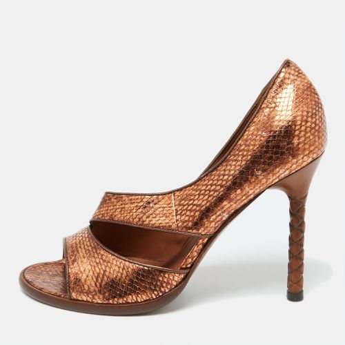 Copper Snakeskin Embossed Leather Pumps Size 38 - Bottega Veneta - Modalova