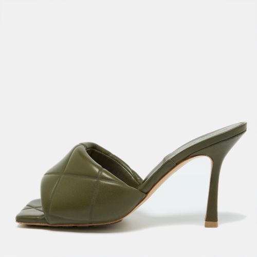 Olive Leather Lido Open Toe Slide Sandals Size 39 - Bottega Veneta - Modalova