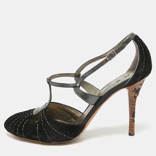 Leather and Velvet Mary Jane Pumps Size 39 - Bottega Veneta - Modalova