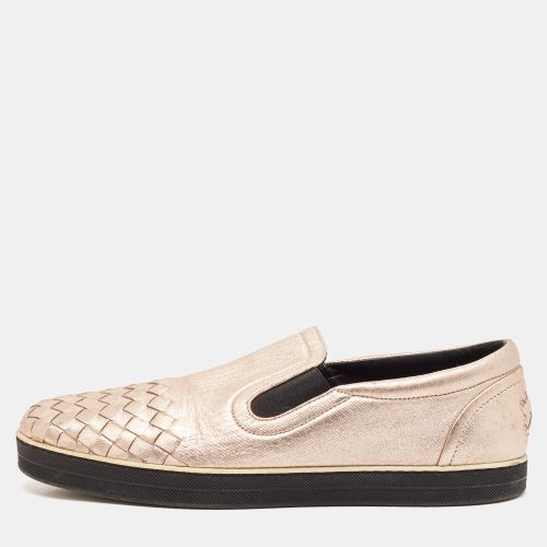 Pink Intrecciato Leather Slip On Sneakers Size 38.5 - Bottega Veneta - Modalova