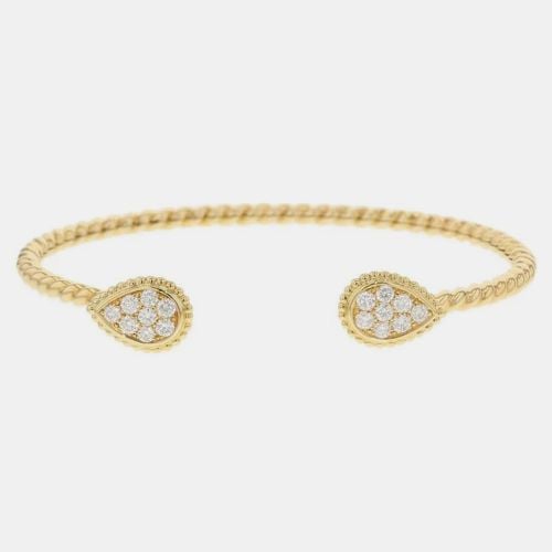 K Gold and Diamond Serpent Boheme Twin Motif Bangle Bracelet - Boucheron - Modalova