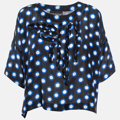 Dot Print Cotton Oversized Cropped Top S - Boutique Moschino - Modalova