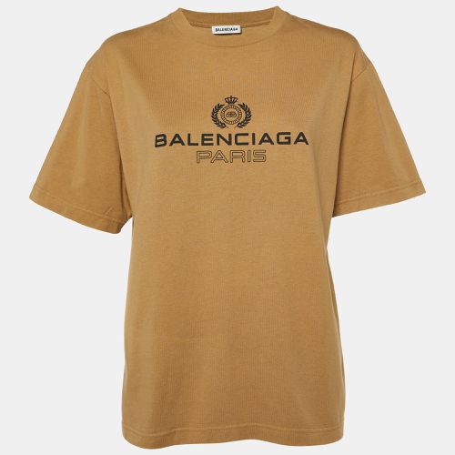 Logo Print Cotton Crew Neck T-Shirt S - Balenciaga - Modalova