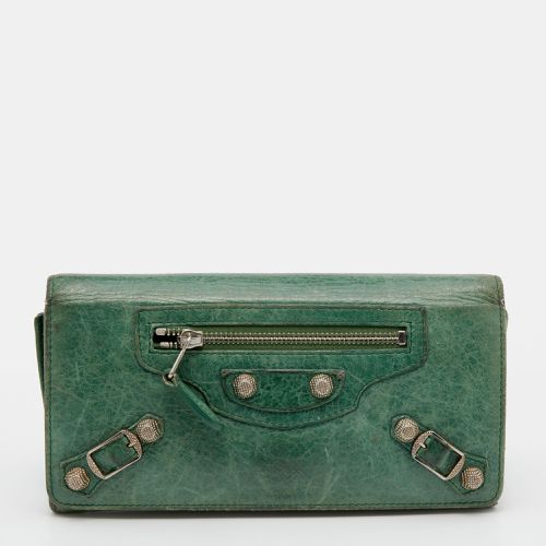 Vert Poker Leather City Flap Continental Wallet - Balenciaga - Modalova