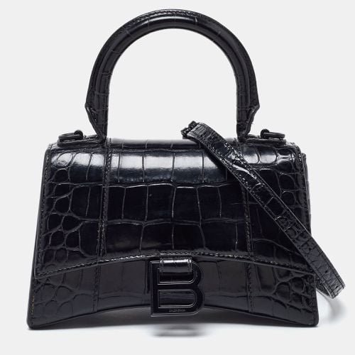 Croc Embossed Leather XS Hourglass Top Handle Bag - Balenciaga - Modalova