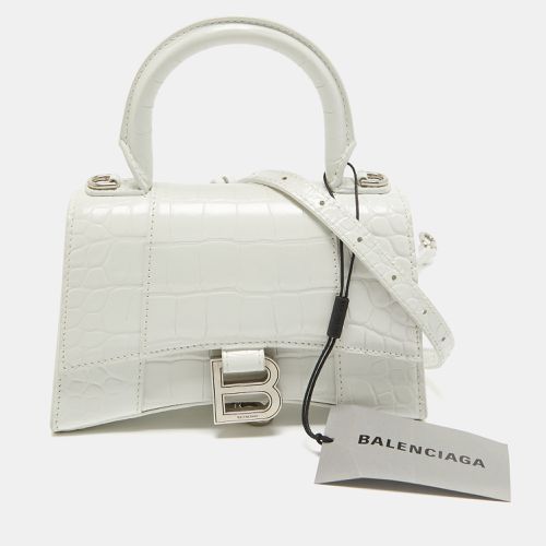 Croc Embossed Leather XS Hourglass Top Handle Bag - Balenciaga - Modalova