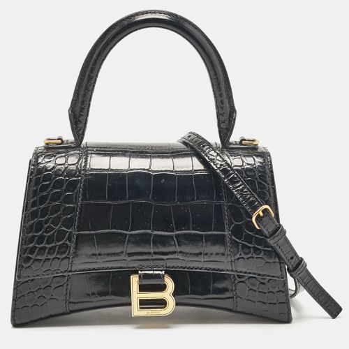 Croc Embossed Leather Small Hourglass Top Handle Bag - Balenciaga - Modalova