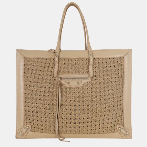 Papier A4 Leather Crochet Tote Bag - Balenciaga - Modalova