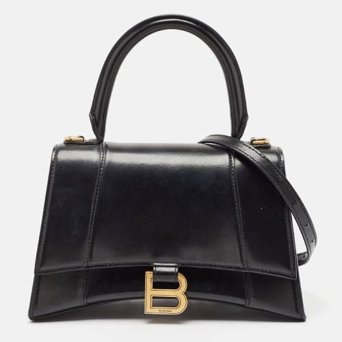 Leather Small Hourglass Top Handle Bag - Balenciaga - Modalova