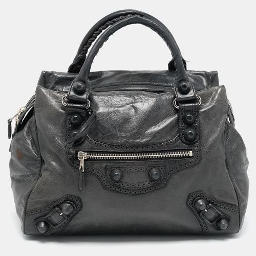 Dark Leather Giant Brogues Midday Bag - Balenciaga - Modalova