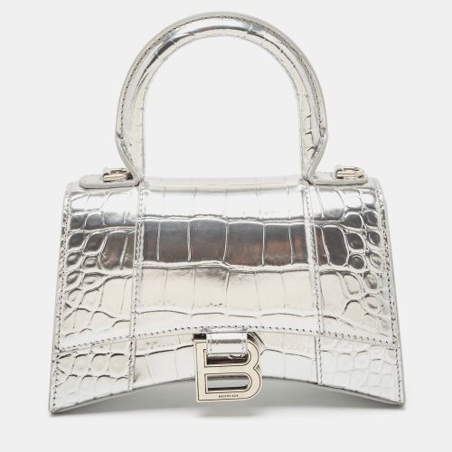 Croc Embossed Patent Leather XS Hourglass Top Handle Bag - Balenciaga - Modalova