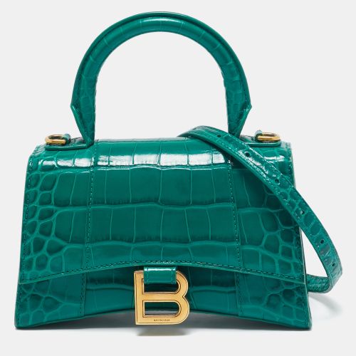 Croc Embossed Leather XS Hourglass Top Handle Bag - Balenciaga - Modalova