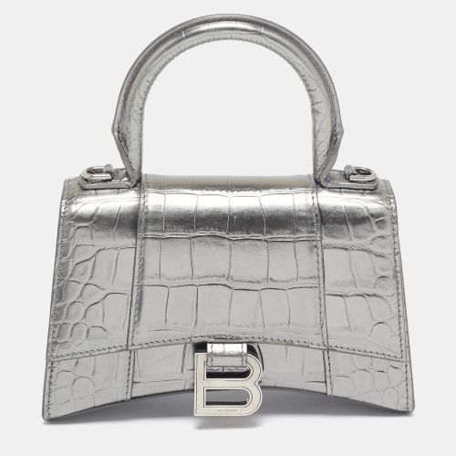 Croc Embossed Patent Leather XS Hourglass Top Handle Bag - Balenciaga - Modalova