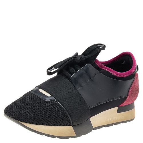 Fuchsia Leather And Mesh Race Runner Sneakers Size 37 - Balenciaga - Modalova