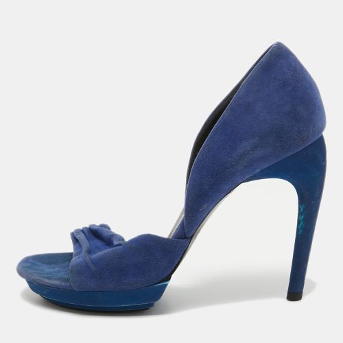 Pleated Suede Platform D'orsay Sandals Size 38 - Balenciaga - Modalova