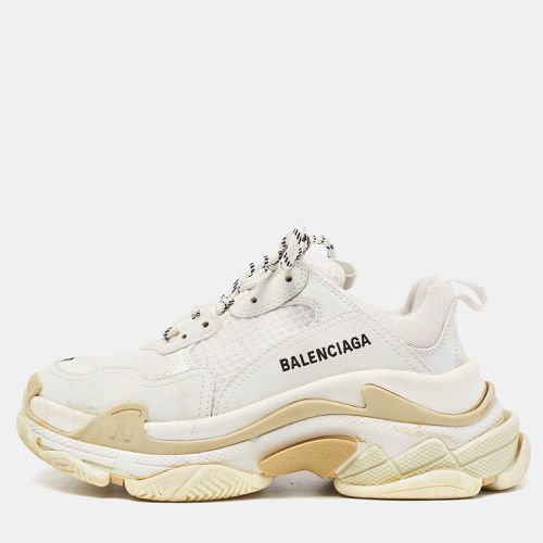 Mesh and Faux Leather Triple S Lace Up Sneakers Size 37 - Balenciaga - Modalova