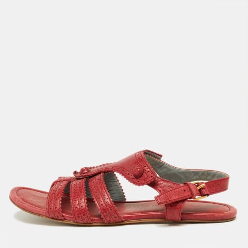 Leather Arena T-Strap Flat Sandals Size 39 - Balenciaga - Modalova