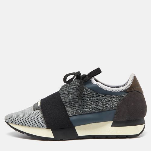 Tri Color Leather, Mesh and Suede Race Runner Sneakers Size 39 - Balenciaga - Modalova