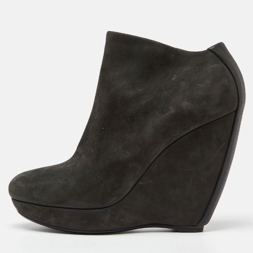 Nubuck Leather Wedge Platform Ankle Booties Size 39 - Balenciaga - Modalova