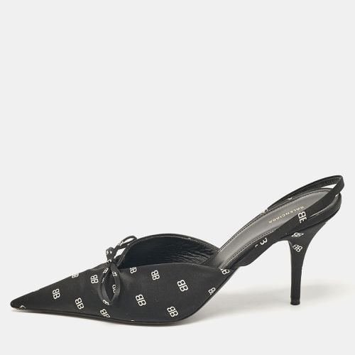 BB Print Satin Bow Knife Slingback Pumps Size 39.5 - Balenciaga - Modalova