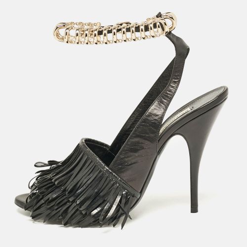 Fringe Leather Chain Detail Ankle Strap Sandals Size 39 - Balenciaga - Modalova