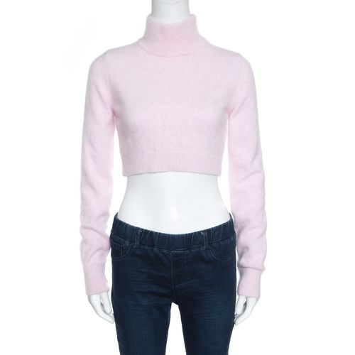 Pale Wool Cropped High Neck Sweater S - Balmain - Modalova