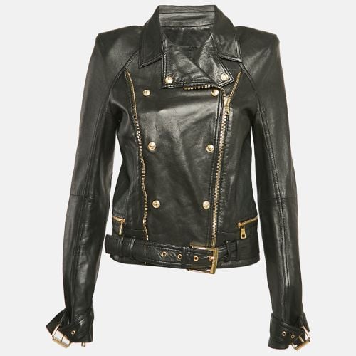 Leather Zip-Up Biker Jacket M - Balmain - Modalova