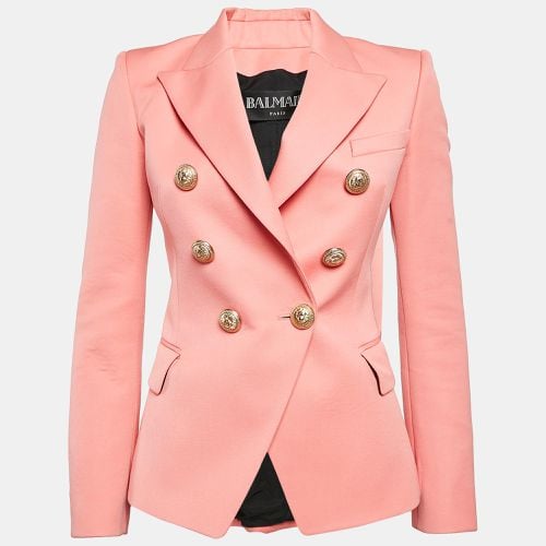 Gabardine Wool Double-Breasted Blazer S - Balmain - Modalova