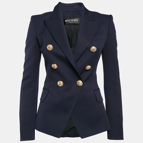 Gabardine Wool Double-Breasted Blazer S - Balmain - Modalova