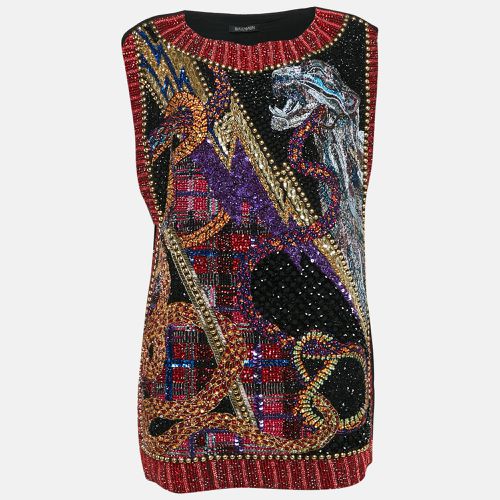 Beads and Sequin Embellished Silk Mini Shift Dress M - Balmain - Modalova