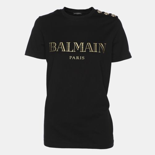 Jersey Logo Print T-Shirt S - Balmain - Modalova
