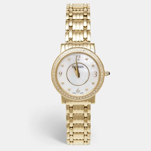 Mother of Pearl Yellow Gold Plated Stainless Steel Diamond Elegance Chic Mini B1693.33.84 Women's Wristwatch 29 mm - Balmain - Modalova