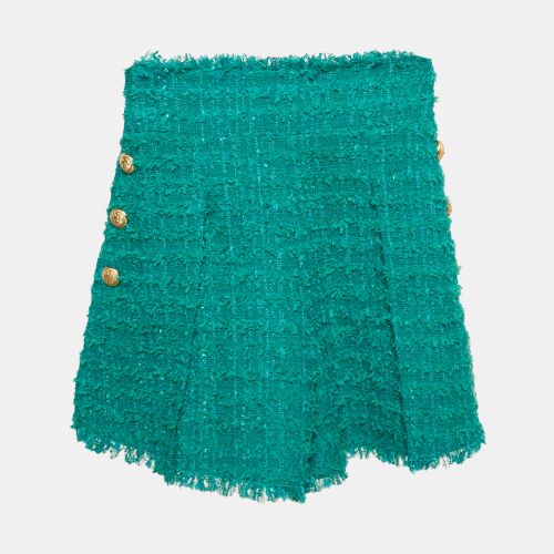Tweed Button Detail High Rise Shorts S - Balmain - Modalova
