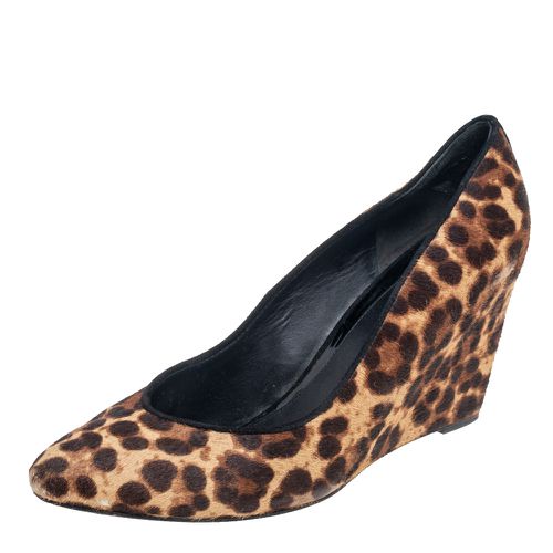 Leopard Print Pony Hair Wedge Pumps Size 39.5 - Brian Atwood - Modalova