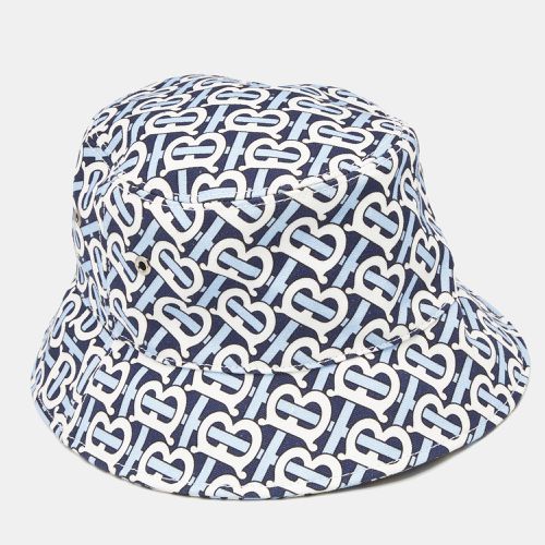 White/ TB Monogram Cotton Bucket Hat - Burberry - Modalova