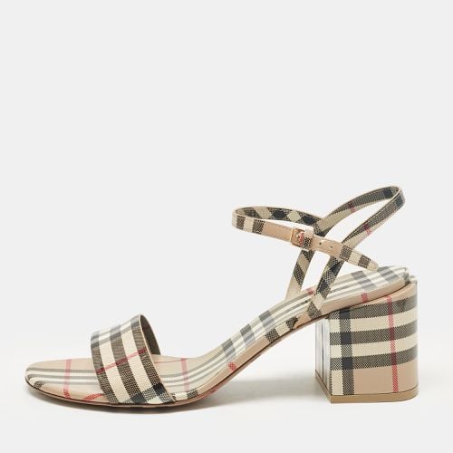 Cornwall Check Patent Leather Ankle Strap Sandals Size 41 - Burberry - Modalova