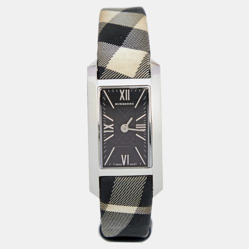 Black Stainless Steel Canvas Heritage Nova Check BU1080 Women's Wristwatch 20 mm - Burberry - Modalova