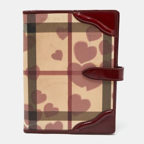 Heart Nova Coated Canvas and Patent Leather Agenda Cover - Burberry - Modalova